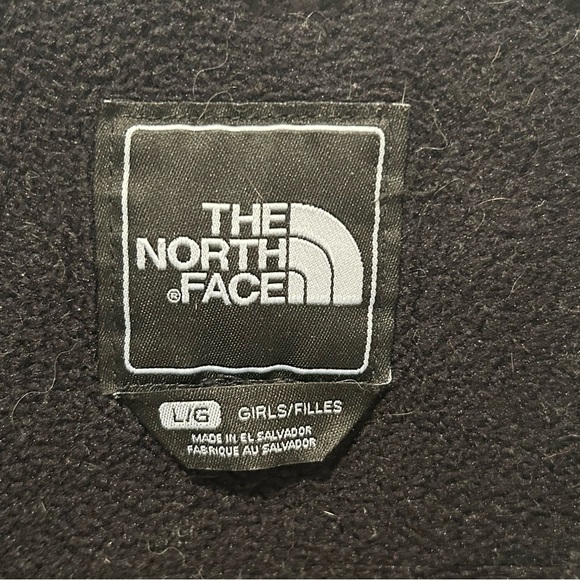 The North Face Denali Fleece Jacket Girls L 14/16 Black Polartec Full Zip Youth - Picture 3 of 9
